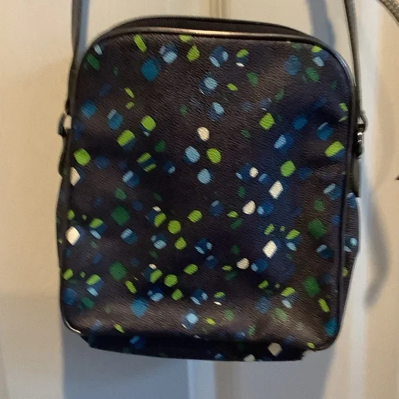 Vera Bradley Black Crossbody Bag with Blue and Green Dot Print - Picture 7 of 8